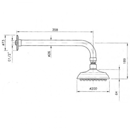 Верхний душ с кронштейном Nicolazzi 5703CR30,хром