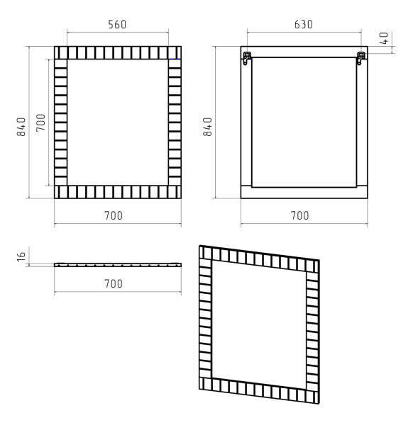 Зеркало (70х84)  Brevita Gloster 70 GLOS-02070-48-2