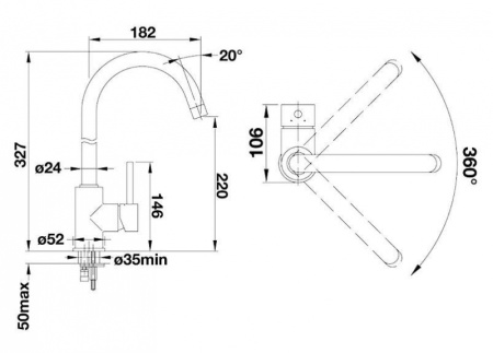 Комплект Blanco ENOS 40 S SILGRANIT + MIDA 515080M1
