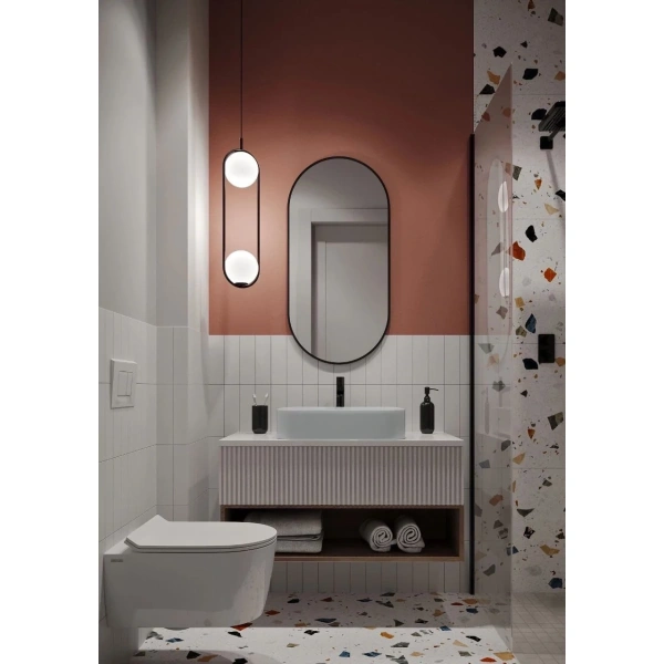 Зеркало с подсветкой Art&Max Torino AM-Tor-600-1000-DS-Nero сенсорным выключателем