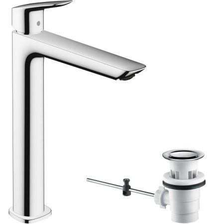 Смеситель для раковины с донным клапаном Hansgrohe Logis Fine 71257000 хром