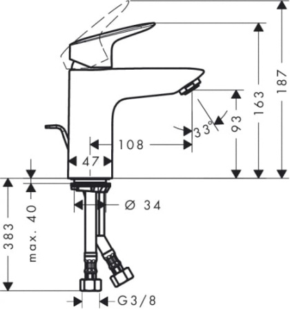 Смеситель для раковины HANSGROHE Logis 71100000