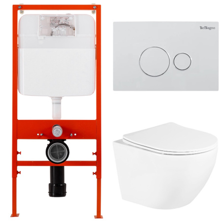 Комплект унитаза с инсталляцией BelBagno BB3105CHR/SC/SET.026-082