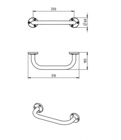 Поручень для ванны Novaservis Metalia-1 6132.0