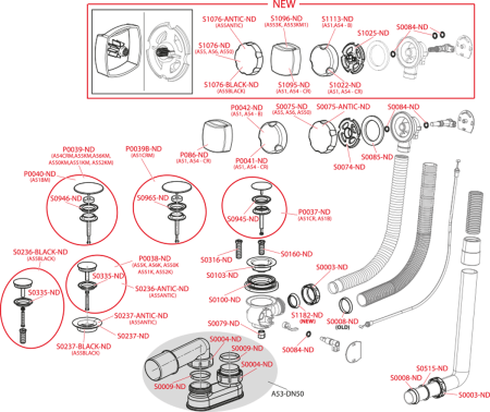 Слив-перелив для ванны AlcaPlast A55KM