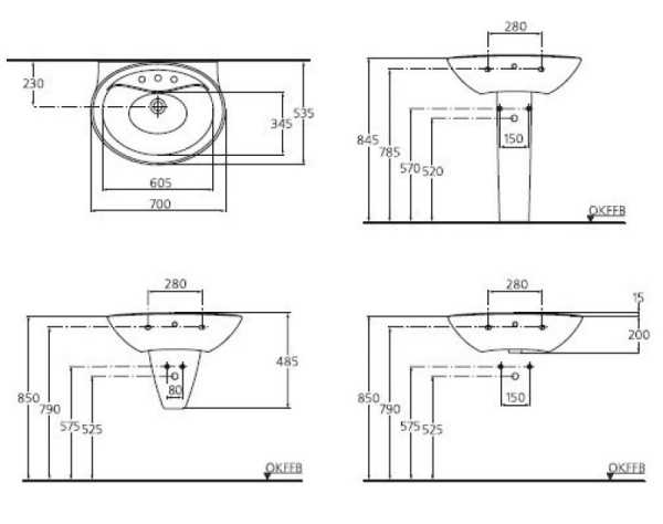 Раковина подвесная (70х53,5) Ideal Standard Avance K063301