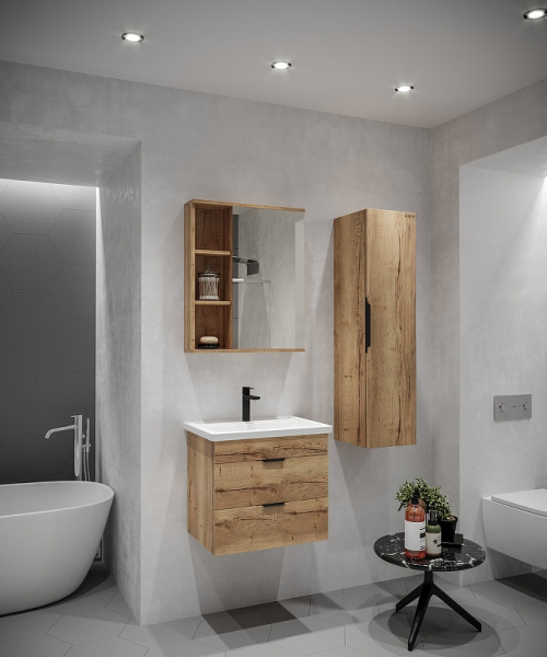 Тумба подвесная Grossman ФОРТА-60 см 106005  с 2-я ящ, дуб галифакс