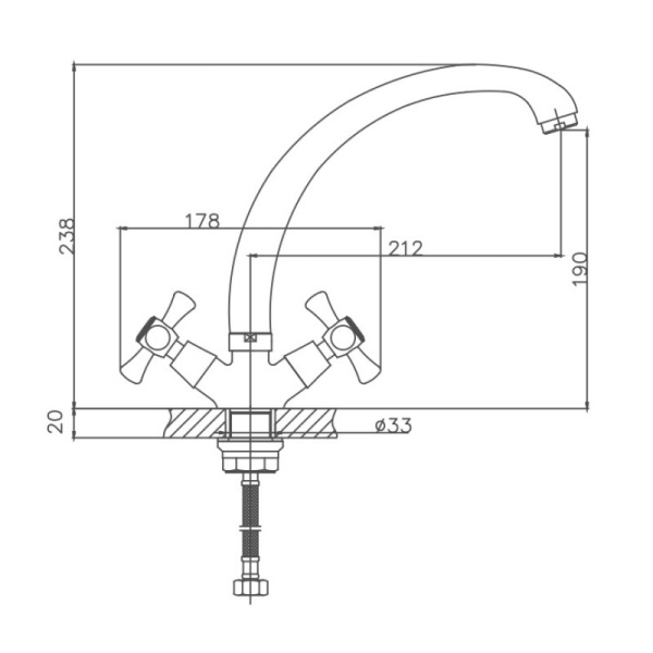 Смеситель для кухни Cron CN4242-3 Смеситель для кухни Cron CN4242-3
