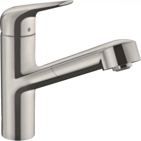 Смеситель для кухни с выдвижным изливом Hansgrohe Focus M42 71814800 нержавеющая сталь