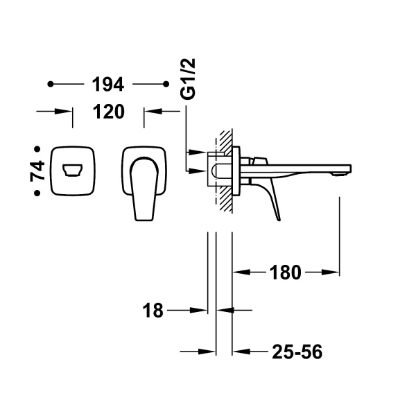 Смеситель для раковины однорычажный Tres Canigo 21730003 хром