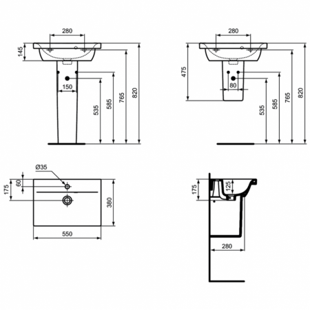 Раковина подвесная Ideal Standard Connect Space E136401