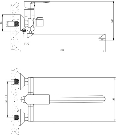 Смеситель для ванны BELZ B679 (B22679)