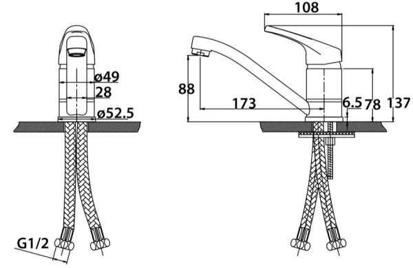 Смеситель для раковины KAISER County (66211)
