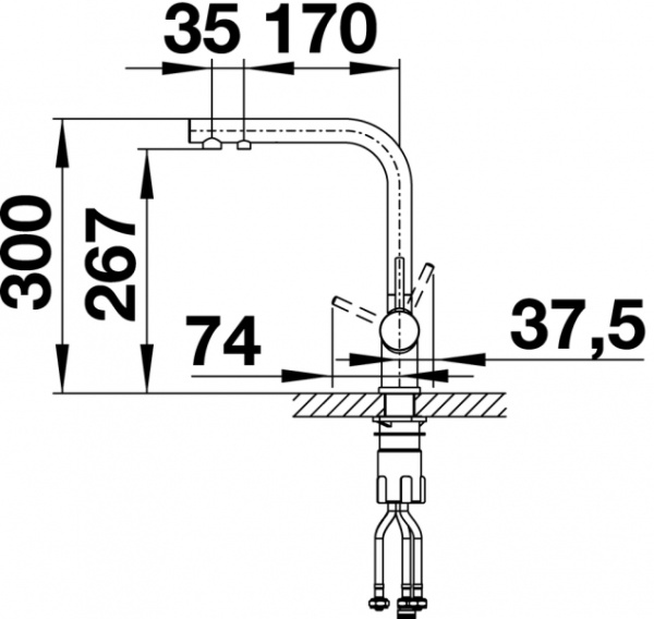 Смеситель Blanco Fontas II Silgranit (жасмин) 525142