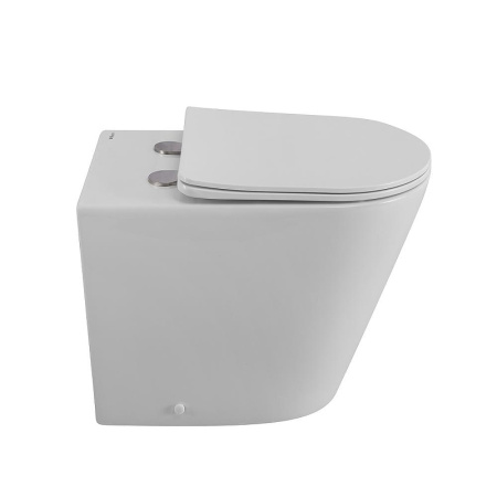 Унитаз приставной безободковый BelBagno FLAY-R BB1003CBR/SC с сиденьем микролифт