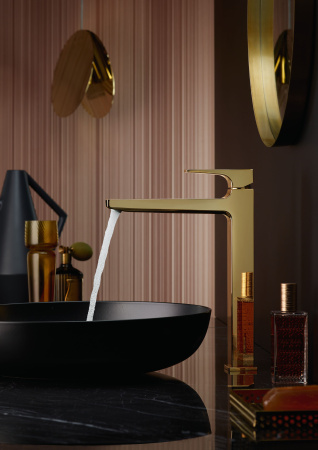 Смеситель для раковины с донным клапаном Push-Open Hansgrohe Metropol 32512990 полированное золото