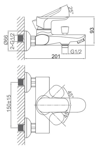 Смеситель для ванны D&K Venice Baciano (DA1033201)