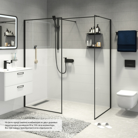Душевая перегородка IDDIS Slide Walk In черный 80x195 см (SLI8BS8i23)
