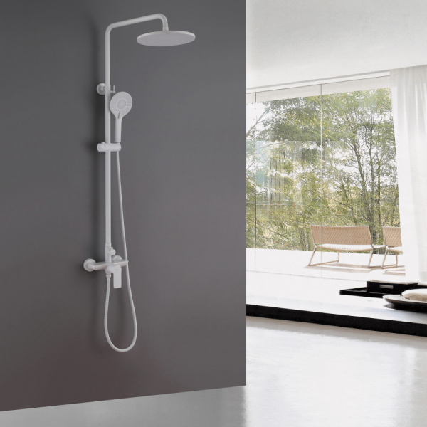 Душевая стойка ABBER Weiss Insel AF8020FW без излива, белый матовый Душевая стойка ABBER Weiss Insel AF8020FW без излива, белый матовый