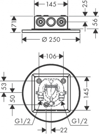 Верхний душ Axor Univ ShowerSolutions 35287000