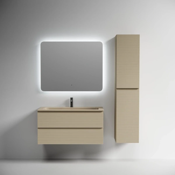 Тумба без раковины подвесная 100 см Sancos Folk FL100CP капучино матовый 