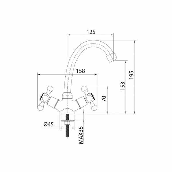 Смеситель для умывальника Milardo Duplex (DUPSB00M01)