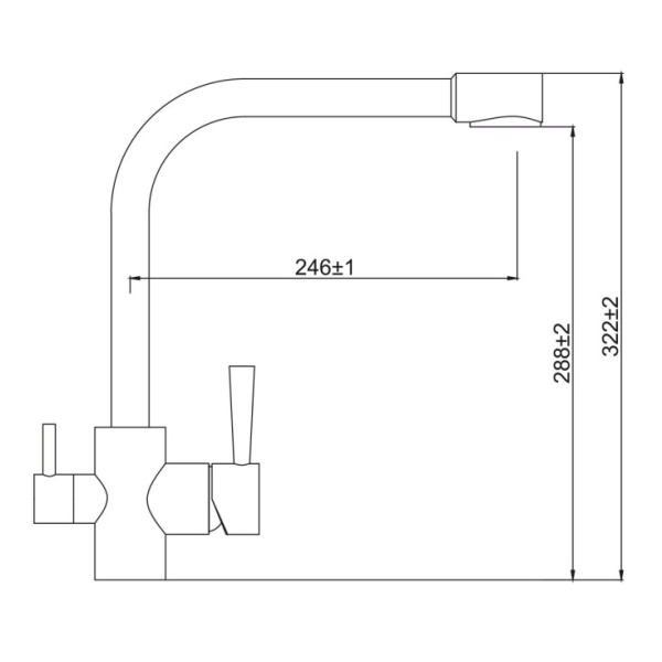 Смеситель для кухни с фильтром Kaiser Merkur БР26044-5, серебристый