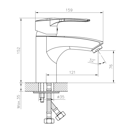 Смеситель для раковины и биде DECOROOM DR70 DR70015