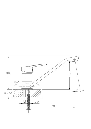 Смеситель для кухонной мойки RUSH Victoria VI7135-25