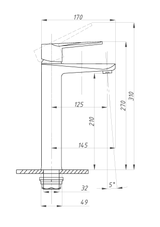 Смеситель для раковины ПСМ-Профсан  STEEL  PSM-300-6