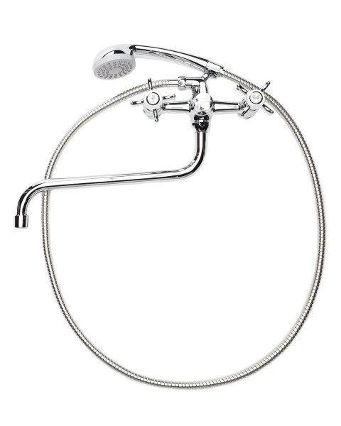 Смеситель для ванны двухвентильный универсальный с душевым набором Agger Retro-X A1722200 хром