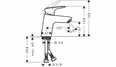 Смеситель для раковины Hansgrohe Logis 71073000