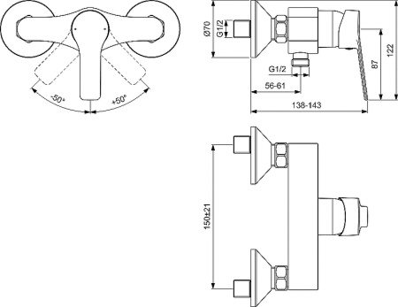 Смеситель для душа Ideal Standard Entella BC235AA