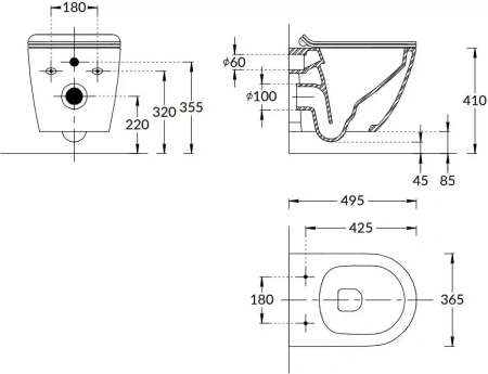 Унитаз подвесной безободковый Kerama Marazzi Sfera SF.wc.02 (без сиденья)