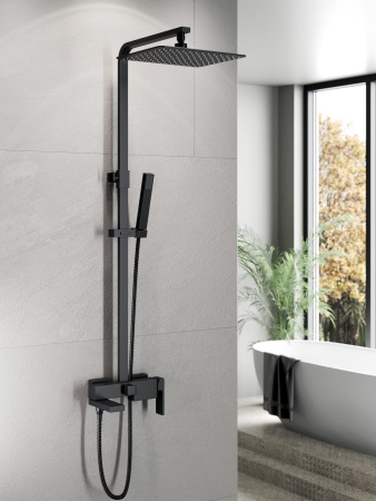 Душевая система смеситель с изливом Agger Great A2893344 черный