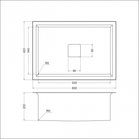 Кухонная мойка (60х42) EMAR EMB-129A PVD Nano Dark