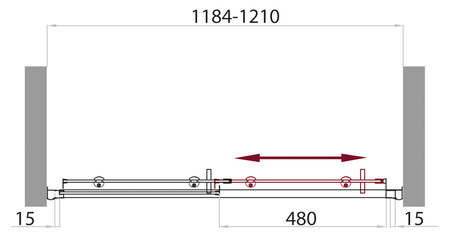 Душевая дверь (120х185) BelBagno UNO-BF-1-120-M-Cr