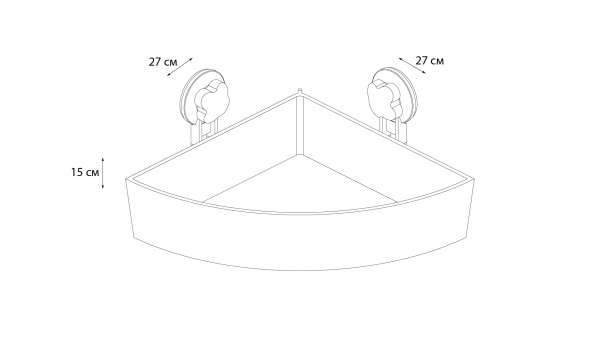 Полочка угловая одноэтажная Grampus Blonde, GR-7086