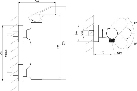Смеситель для душа Ravak Eleganta EL 032.00CR X070214 хром