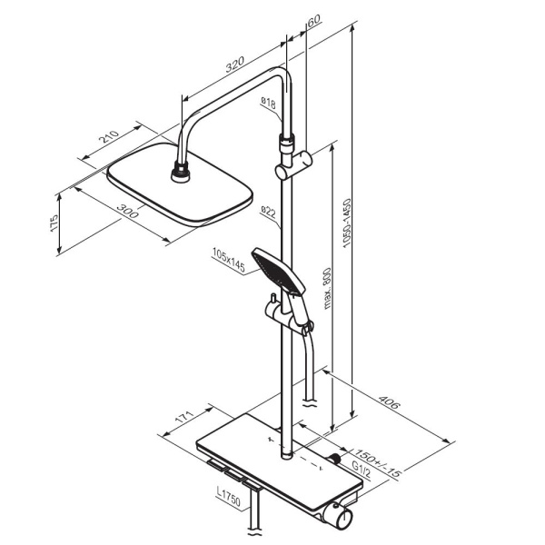 Душевая система Damixa Gala 953760300
