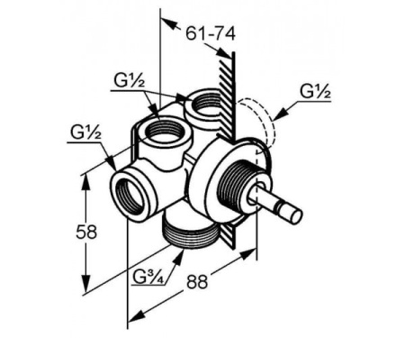 Переключающий вентиль KLUDI NEW WAVES 29752