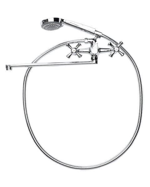 Смеситель для ванны двухвентильный универсальный с душевым набором Orange Classic M71-211cr хром