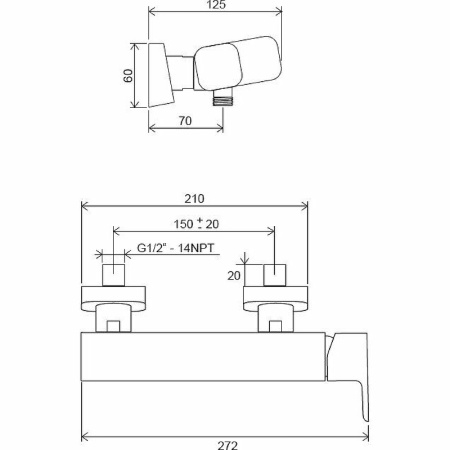 Смеситель для душа Ravak 10° Free-TD F 032.00/150 X070132