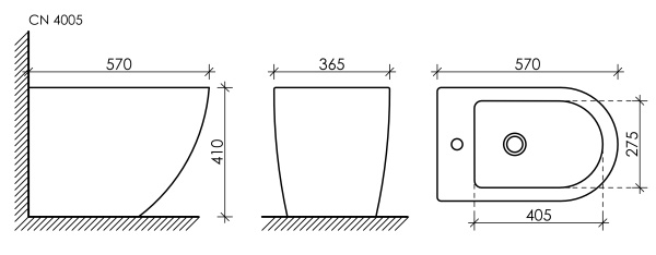 Напольное биде Ceramica Nova Metropol CN4005