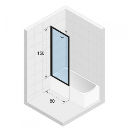 Шторка для ванной (80х150) Riho Lucid G005046121