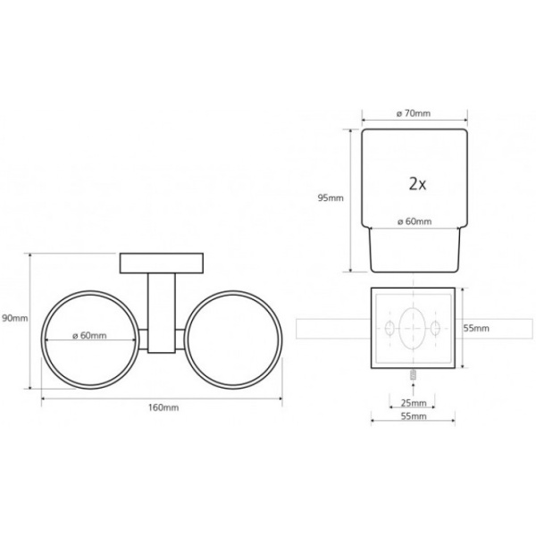 Держатель зубных щеток, стакан Bemeta BETA 132110022