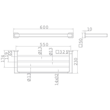 Полка для полотенец 60 см Teka Formentera 17078020G3