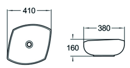 Раковина накладная (41х38) SantiLine SL-1026