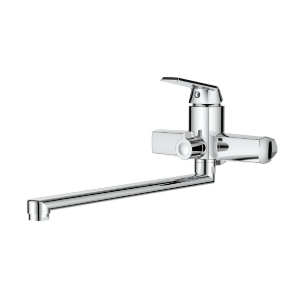 Смеситель для ванны однорычажный полимерный универсальный излив OneLife P02-211cr хром