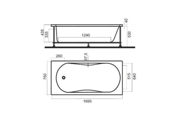 Акриловая ванна AM.PM Bliss L (170х75 см) W53A-170-075W-A